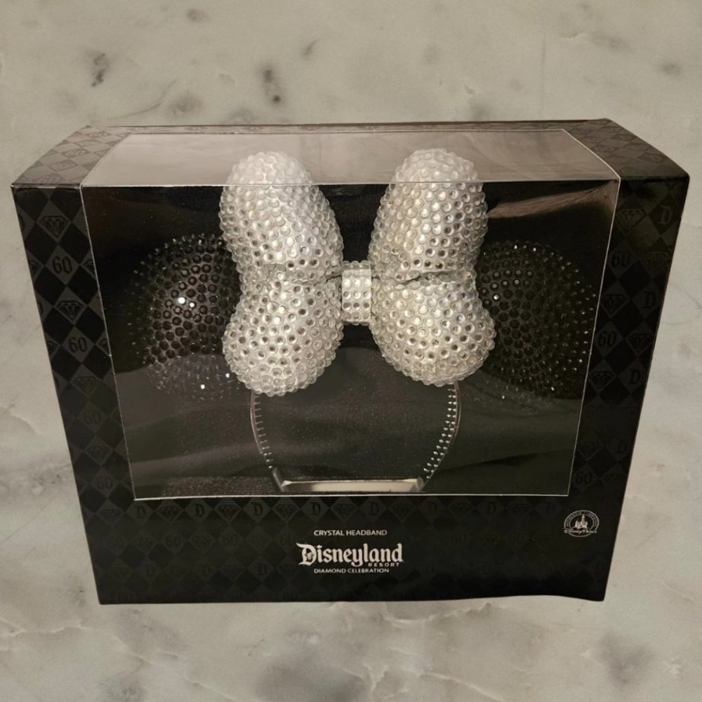 DISNEY 60TH ANNIVERSARY MINNIE MOUSE EARS SWAROVSKI ARRIBAS CRYSTAL HEADBAND